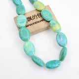 Green Chrysocolla Smooth Oval Loose Gemstone Beads 15'' Strands