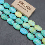 Green Chrysocolla Smooth Oval Loose Gemstone Beads 15'' Strands