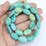 Green Chrysocolla Smooth Oval Loose Gemstone Beads 15'' Strands