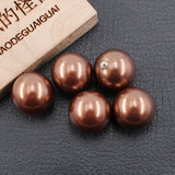 14MM 5 Pcs Coffee Sea Shell Pearl Beads DIY Jewelry Findings