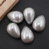 Natural Gray Sea Shell Pearl Teardrop Beads 5 Pcs