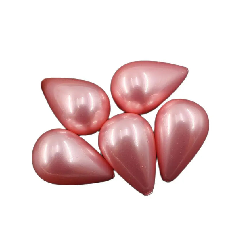 5 Pcs Watermelon Red Sea Shell Pearl Teardrop Beads