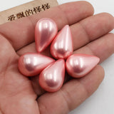 5 Pcs Watermelon Red Sea Shell Pearl Teardrop Beads