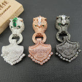 Animal Clasp Jewelry Findings for DIY Craft, 25x55mm, Cubic Zirconia Pave
