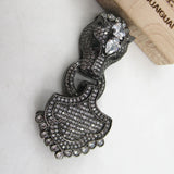 Animal Clasp Jewelry Findings for DIY Craft, 25x55mm, Cubic Zirconia Pave