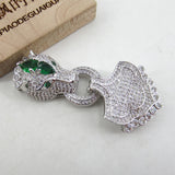 Animal Clasp Jewelry Findings for DIY Craft, 25x55mm, Cubic Zirconia Pave