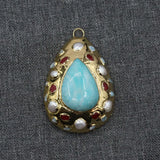 Amazonite Red Jade Larimar Necklace Pendant