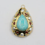 Amazonite Red Jade Larimar Necklace Pendant