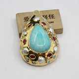 Amazonite Red Jade Larimar Necklace Pendant