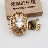 2 Pcs 3 Strands Oval Crystal Clasp for Jewelry Making