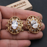 2 Pcs 3 Strands Oval Crystal Clasp for Jewelry Making