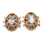 2 Pcs 3 Strands Oval Crystal Clasp for Jewelry Making