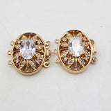 2 Pcs 3 Strands Oval Crystal Clasp for Jewelry Making