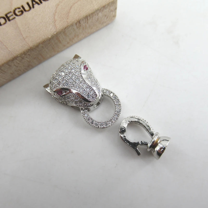 2 Pcs CZ Pave Animal Clasps for Jewelry Making