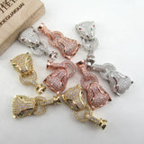 2 Pcs CZ Pave Animal Clasps for Jewelry Making