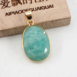 2 Pcs Green Peruvian Amazonite Pendant Charms DIY Necklace Jewelry