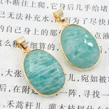 2 Pcs Green Peruvian Amazonite Pendant Charms DIY Necklace Jewelry