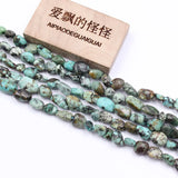 2 Strands Turquoise Nugget Loose Beads 15.5" For Jewelry Making