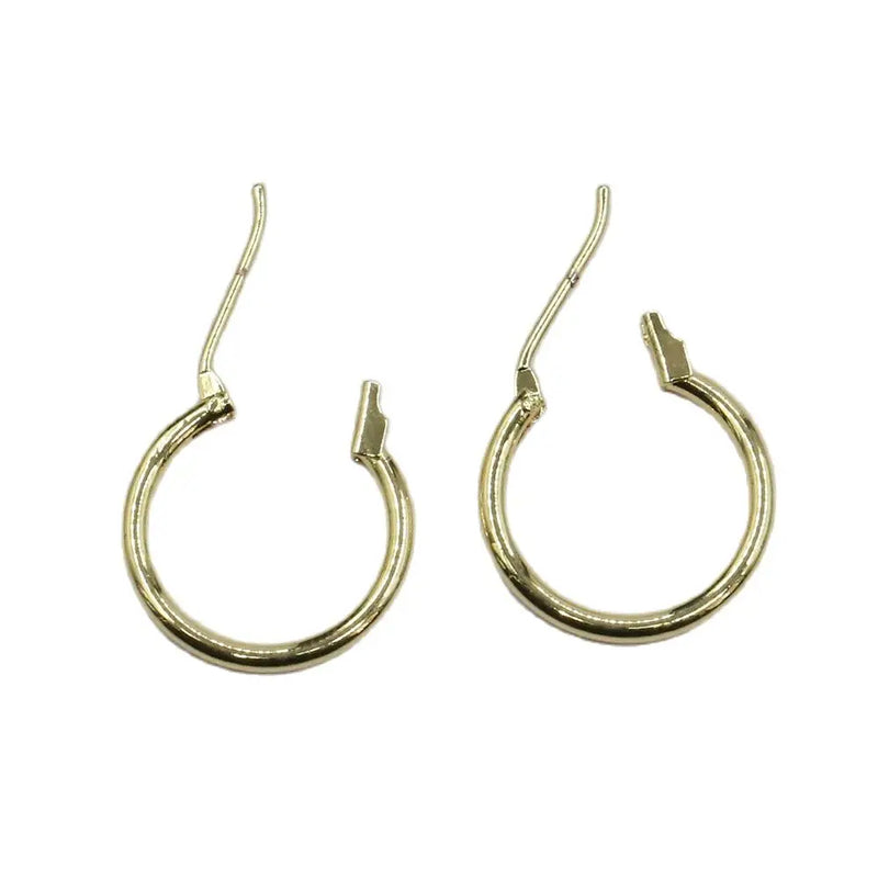 20 Pcs 16mm 24K Plated Copper Circle Earrings Hook For DIY Crafts