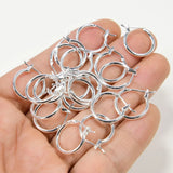 20 Pcs 16mm 925 Silver Plated Copper Circle Earrings Hook