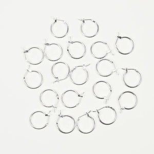 20 Pcs 16mm 925 Silver Plated Copper Circle Earrings Hook
