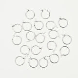 20 Pcs 16mm 925 Silver Plated Copper Circle Earrings Hook
