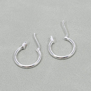 20 Pcs 16mm 925 Silver Plated Copper Circle Earrings Hook