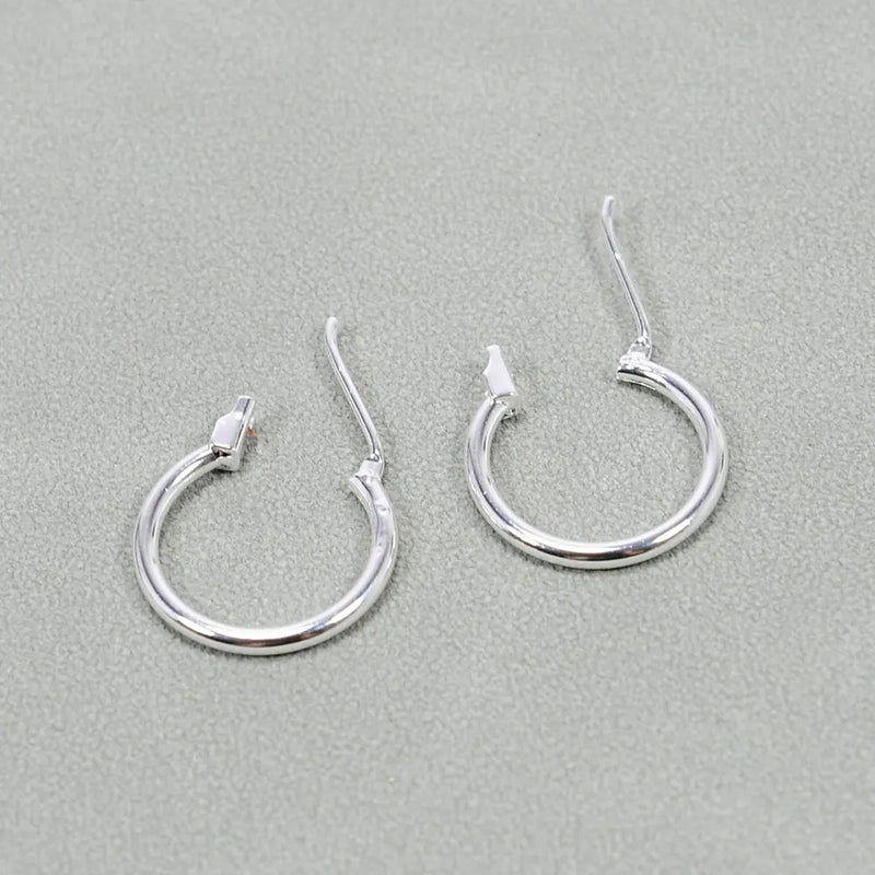 20 Pcs 16mm 925 Silver Plated Copper Circle Earrings Hook