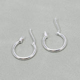 20 Pcs 16mm 925 Silver Plated Copper Circle Earrings Hook