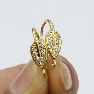 20 Pcs Copper Plated CZ Earrings Hook - DIY Craft Accessories