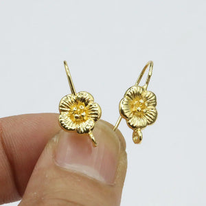 20 Pcs Copper Plated Flower Earrings Hook, DIY Craft Accessories
