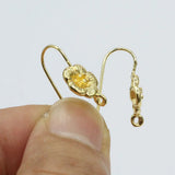 20 Pcs Copper Plated Flower Earrings Hook, DIY Craft Accessories