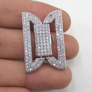 24x33mm CZ Micro Pave Clasp Pendant for Jewelry Making