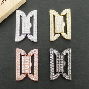 24x33mm CZ Micro Pave Clasp Pendant for Jewelry Making