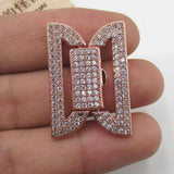 24x33mm CZ Micro Pave Clasp Pendant for Jewelry Making