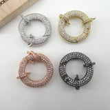 CZ Micro Pave Circle Clasp Pendant Necklace Bracelet DIY