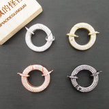 CZ Micro Pave Circle Clasp Pendant Necklace Bracelet DIY