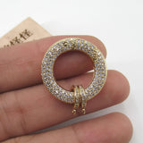 CZ Micro Pave Circle Clasp Pendant Necklace Bracelet DIY