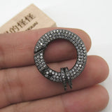 CZ Micro Pave Circle Clasp Pendant Necklace Bracelet DIY