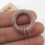 CZ Micro Pave Circle Clasp Pendant Necklace Bracelet DIY