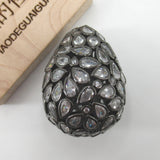 Hollow Teardrop CZ Micro Paved Metal Beads for Jewelry Making