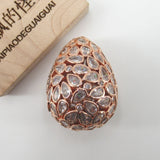Hollow Teardrop CZ Micro Paved Metal Beads for Jewelry Making
