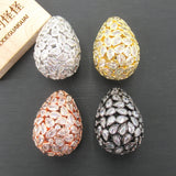 Hollow Teardrop CZ Micro Paved Metal Beads for Jewelry Making