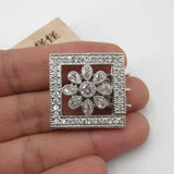Plated CZ Micro Pave Square Clasp Pendant Necklace Bracelet Jewelry DIY