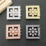 Plated CZ Micro Pave Square Clasp Pendant Necklace Bracelet Jewelry DIY
