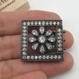 Plated CZ Micro Pave Square Clasp Pendant Necklace Bracelet Jewelry DIY