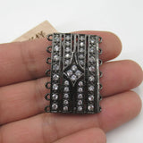 28x38mm CZ Micro Pave Rectangle Clasp Pendant DIY Jewelry