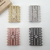 28x38mm CZ Micro Pave Rectangle Clasp Pendant DIY Jewelry