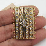 28x38mm CZ Micro Pave Rectangle Clasp Pendant DIY Jewelry