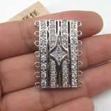 28x38mm CZ Micro Pave Rectangle Clasp Pendant DIY Jewelry